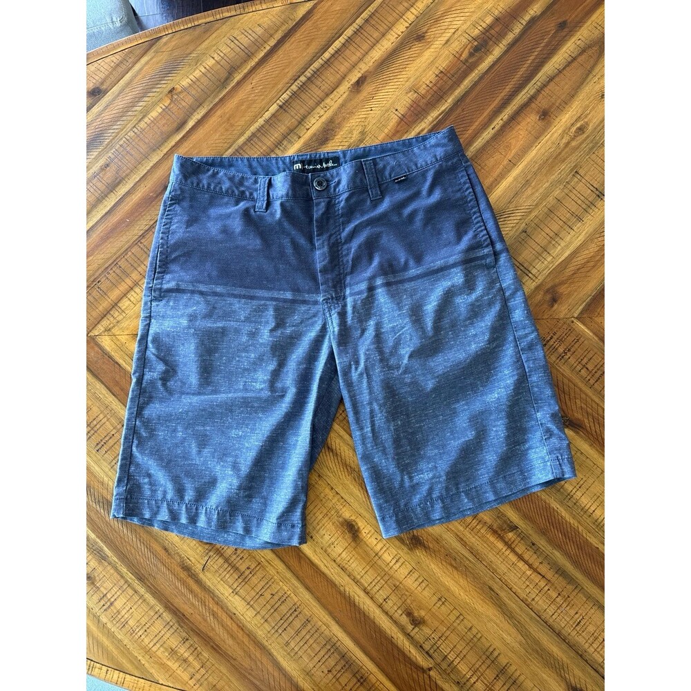 TravisMathew Striped Shorts 32 Blue Golf Casual 10 Inseam